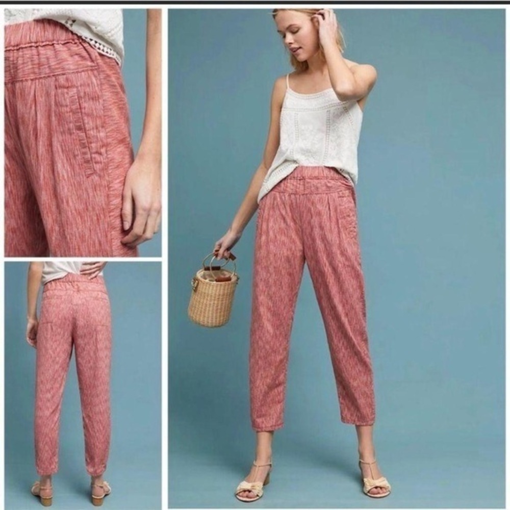Anthropologie Longshore Ikat Cropped Pants